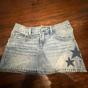 Hollister Blue Denim Mini Skirt with Star Accents